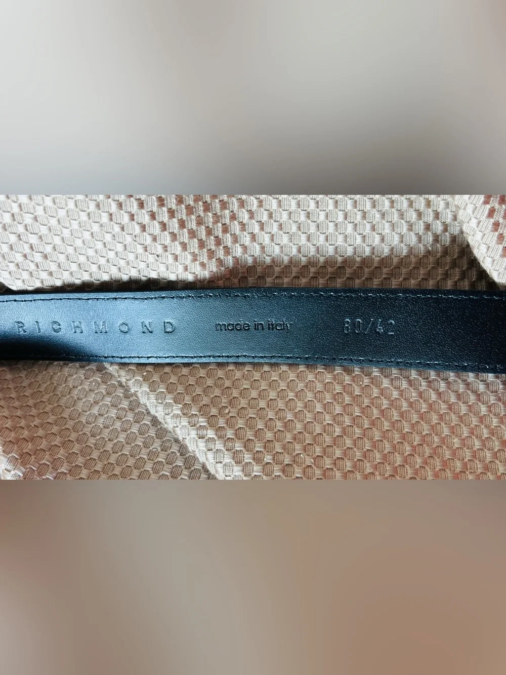 NWT- Richmond Black Leather Belt with Studded Union Jack Buckle